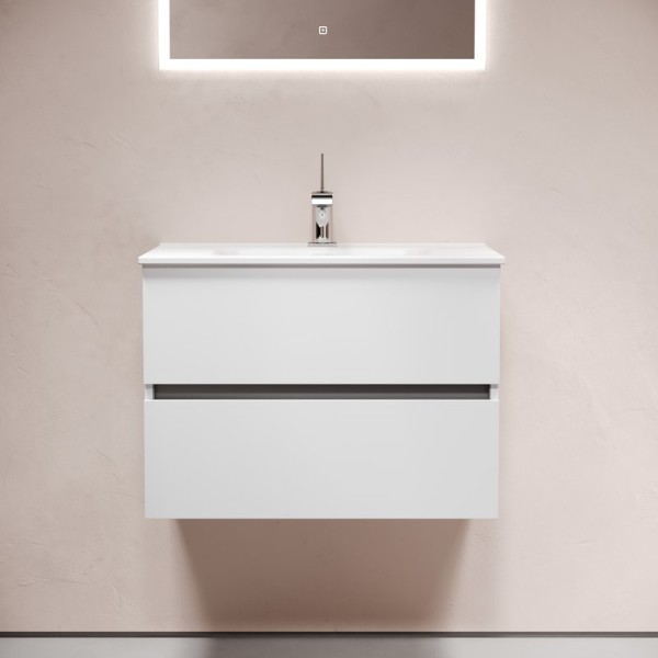 Тумба с раковиной Sancos Urban 70 белый глянец, раковина белая