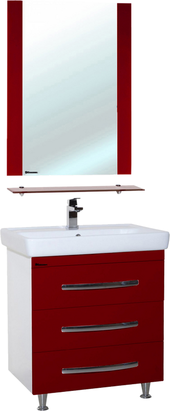 Мебель для ванной комнаты Bellezza Рокко 70 напольная, красная