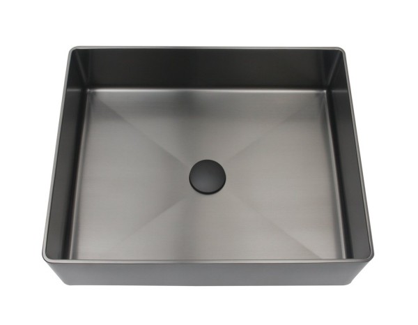 Накладная раковина AltroBagno Accordo 001010 MtGr 50 оружейная сталь, прямоугольная, нержавеющая сталь