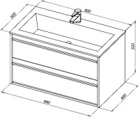 Мебель для ванной комнаты Aquanet Lino 90 дуб веллингтон