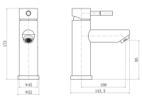 Смеситель для раковины Fashun A58101A-7 с гигиеническим душем, черный