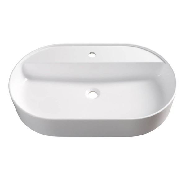 Накладная раковина Belux Эвора 74 глянцевая белая, овальная, с 1 отверстием под смеситель
