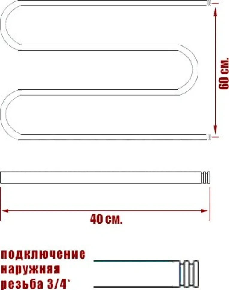 Полотенцесушитель водяной Ника Simple М 3/4 60/40