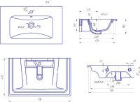 Тумба с раковиной SanStar Smile 80 подвесная