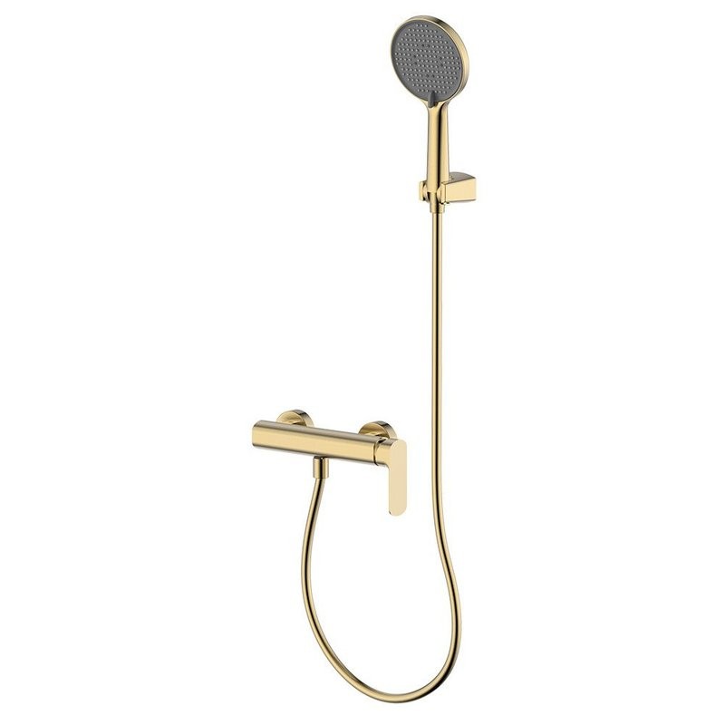 Смеситель для душа с душевым гарнитуром, шлифованное золото, AQUAme Monza AQM6313BG