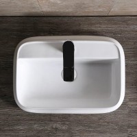 Накладная раковина Ceruttispa CR0061 53 глянцевая белая, прямоугольная, с 1 отверстием под смеситель