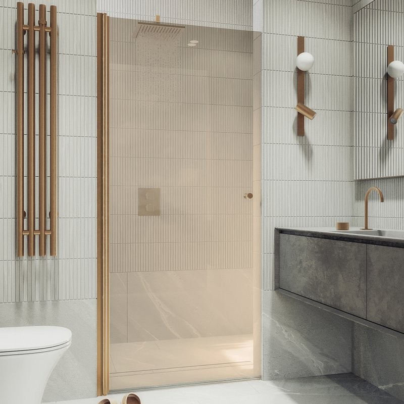 Душевая дверь в нишу Maybahglass MGD-798-2 60 см, профиль бронза, стекло бронза