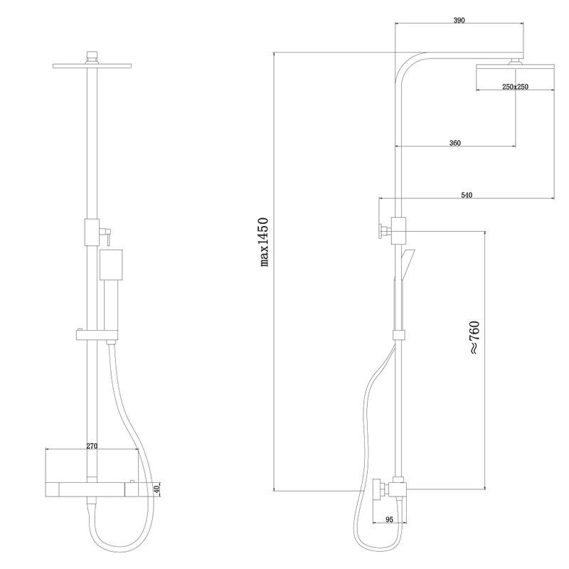 Душевая стойка Abber Daheim AF8260BL матовая черная