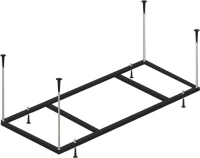 Акриловая ванна Riho Rething Cubic 170x75 см, встраиваемая, цвет европейский белый, с каркасом, со сливом-переливом