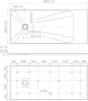 Поддон для душа RGW TSS W 180x80