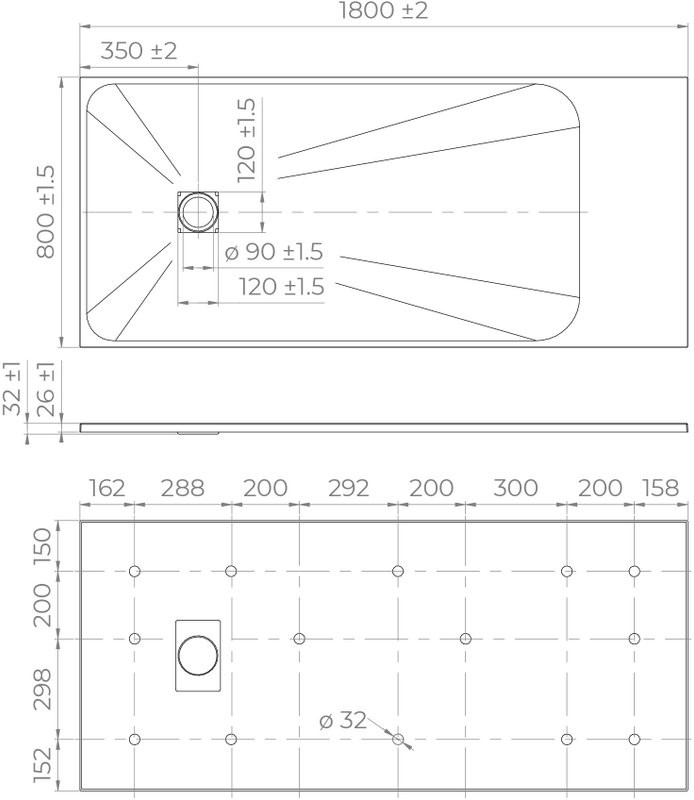 Поддон для душа RGW TSS W 180x80