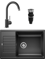 Комплект Мойка Blanco Zia XL 6S Compact 523273 антрацит + Измельчитель Bone Crusher BC 610-AS + Смеситель Mida Silgranit 524202