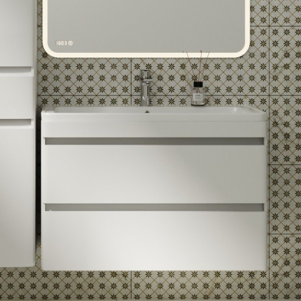 Тумба с раковиной Style Line Атлантика 90 Люкс Plus, подвесная, антискрейч