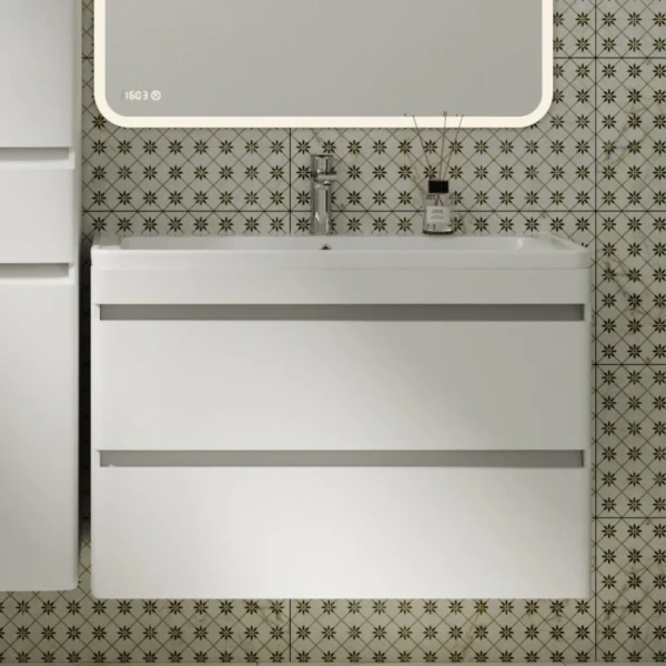 Тумба с раковиной Style Line Атлантика 90 Люкс Plus, подвесная, антискрейч