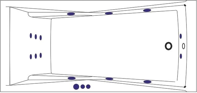 Акриловая ванна WHITECROSS Palace Smart 180x80 см, встраиваемая, с гидромассажем, белый глянец, с каркасом, со сливом-переливом, фурнитура бронза