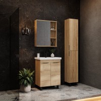 Тумба с раковиной Onika Легран 70 напольная, дуб галифакс