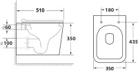 Комплект Унитаз подвесной Bauedge Stil BS0002 безободковый, с микролифтом, белый + Инсталляция AlcaPlast AM101/1120-4:1 RU M578-0001 кнопка смыва черная
