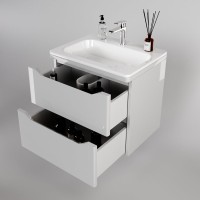Тумба с раковиной Style Line Марелла 60 подвесная, белый глянец