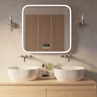 Зеркало Mixline Стив-6 80 с подсветкой, с подогревом, с часами, с термометром, Bluetooth