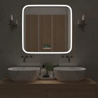 Зеркало Mixline Стив-6 80 с подсветкой, с подогревом, с часами, с термометром, Bluetooth