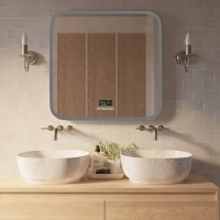 Зеркало Mixline Стив-6 80 с подсветкой, с подогревом, с часами, с термометром, Bluetooth