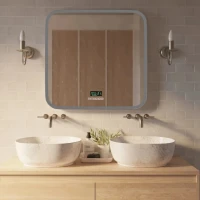 Зеркало Mixline Стив-6 80 с подсветкой, с подогревом, с часами, с термометром, Bluetooth