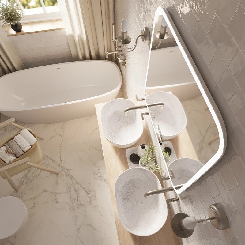 Зеркало Mixline Стив-6 80 с подсветкой, с подогревом, с часами, с термометром, Bluetooth