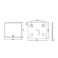 Зеркало Mixline Стив-6 80 с подсветкой, с подогревом, с часами, с термометром, Bluetooth
