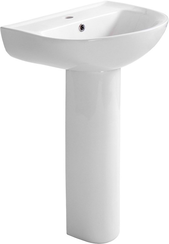 Раковина AQUATEK AQ5420-00 55 глянцевая белая, с пьедесталом