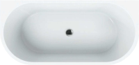 Акриловая ванна BelBagno BB108-170-80 без опоры 170x80 см, пристенная, белая, овальная, со сливом-переливом