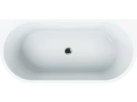 Акриловая ванна BelBagno BB108-170-80 без опоры 170x80 см, пристенная, белая, овальная, со сливом-переливом