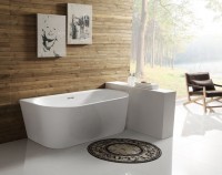 Акриловая ванна BelBagno BB108-170-80 без опоры 170x80 см, пристенная, белая, овальная, со сливом-переливом