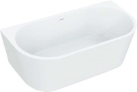 Акриловая ванна BelBagno BB108-170-80 без опоры 170x80 см, пристенная, белая, овальная, со сливом-переливом