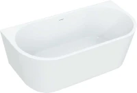Акриловая ванна BelBagno BB108-170-80 без опоры 170x80 см, пристенная, белая, овальная, со сливом-переливом