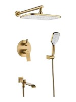 Душевая система встраиваемая Shevanik S4135G, золотой сатин