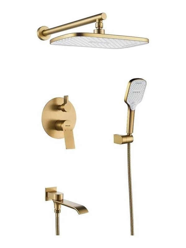 Душевая система встраиваемая Shevanik S4135G, золотой сатин