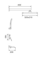 Душевая система встраиваемая Shevanik S4135G, золотой сатин