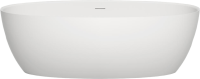 Ванна из искусственного камня Salini Alda S-Sense 160x70 см, отдельностоящая, белая, овальная, со сливом-переливом, с донным клапаном