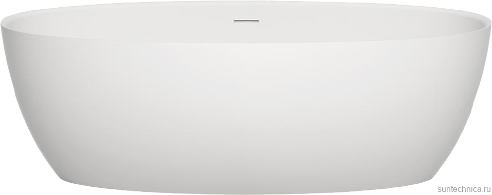 Ванна из искусственного камня Salini Alda S-Sense 160x70 см, отдельностоящая, белая, овальная, со сливом-переливом, с донным клапаном