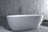 Ванна из искусственного камня Salini Alda S-Sense 160x70 см, отдельностоящая, белая, овальная, со сливом-переливом, с донным клапаном