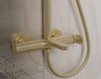 Душевая стойка Vincea Rondo VSFS-1R1BG с изливом, брашированное золото