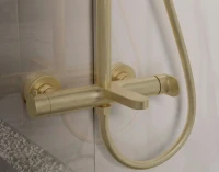 Душевая стойка Vincea Rondo VSFS-1R1BG с изливом, брашированное золото