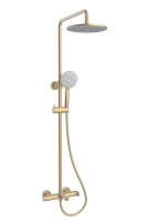 Душевая стойка Vincea Rondo VSFS-1R1BG с изливом, брашированное золото