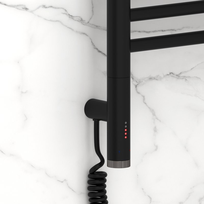 Полотенцесушитель электрический Сунержа Богема 3.1 31-6004-1040 110x45 см, подключение слева, матовый черный, лесенка