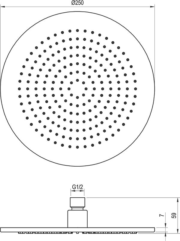 Верхний душ Ravak 980.10WV белый вельвет