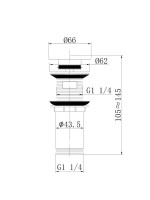 Донный клапан для раковины Abber AF0010SP с переливом, сатин