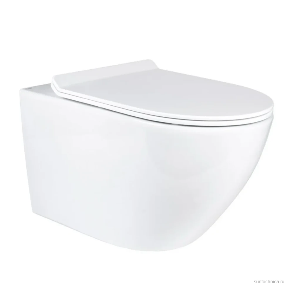 Комплект Унитаз подвесной BOND Oval F01-10Long удлиненный, безободковый, с микролифтом, белый + Инсталляция TECE Now 9400414 4 в 1 с кнопкой смыва