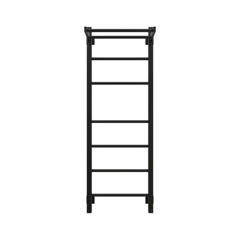 Полотенцесушитель электрический Grota Alto 430х1200 RAL9005 EL 120x45 см, подключение справа, слева, скрытое подключение справа, матовый черный, лесенка, из стали, с полкой