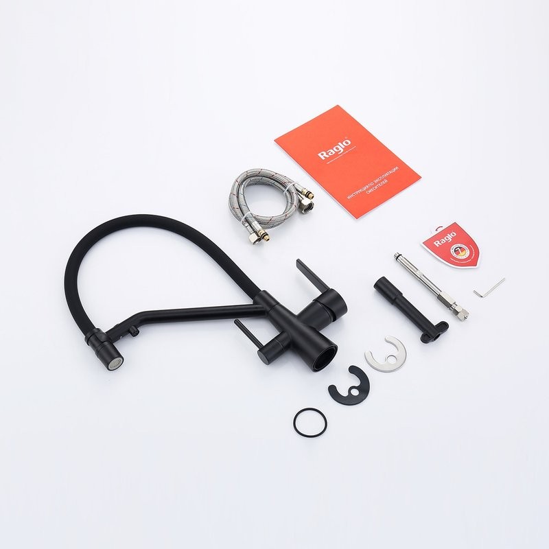 Смеситель для кухни с подключением фильтра Raglo R80.62.06, черный