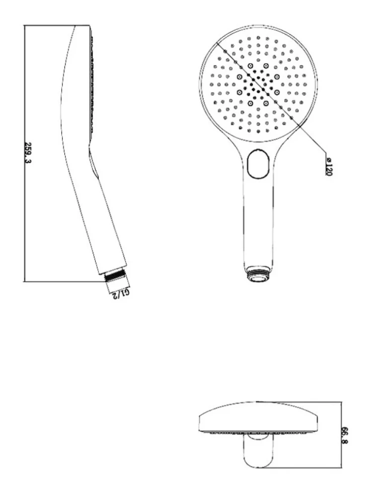 Душевая лейка Splendy Sense R SR21712R3BM черная матовая